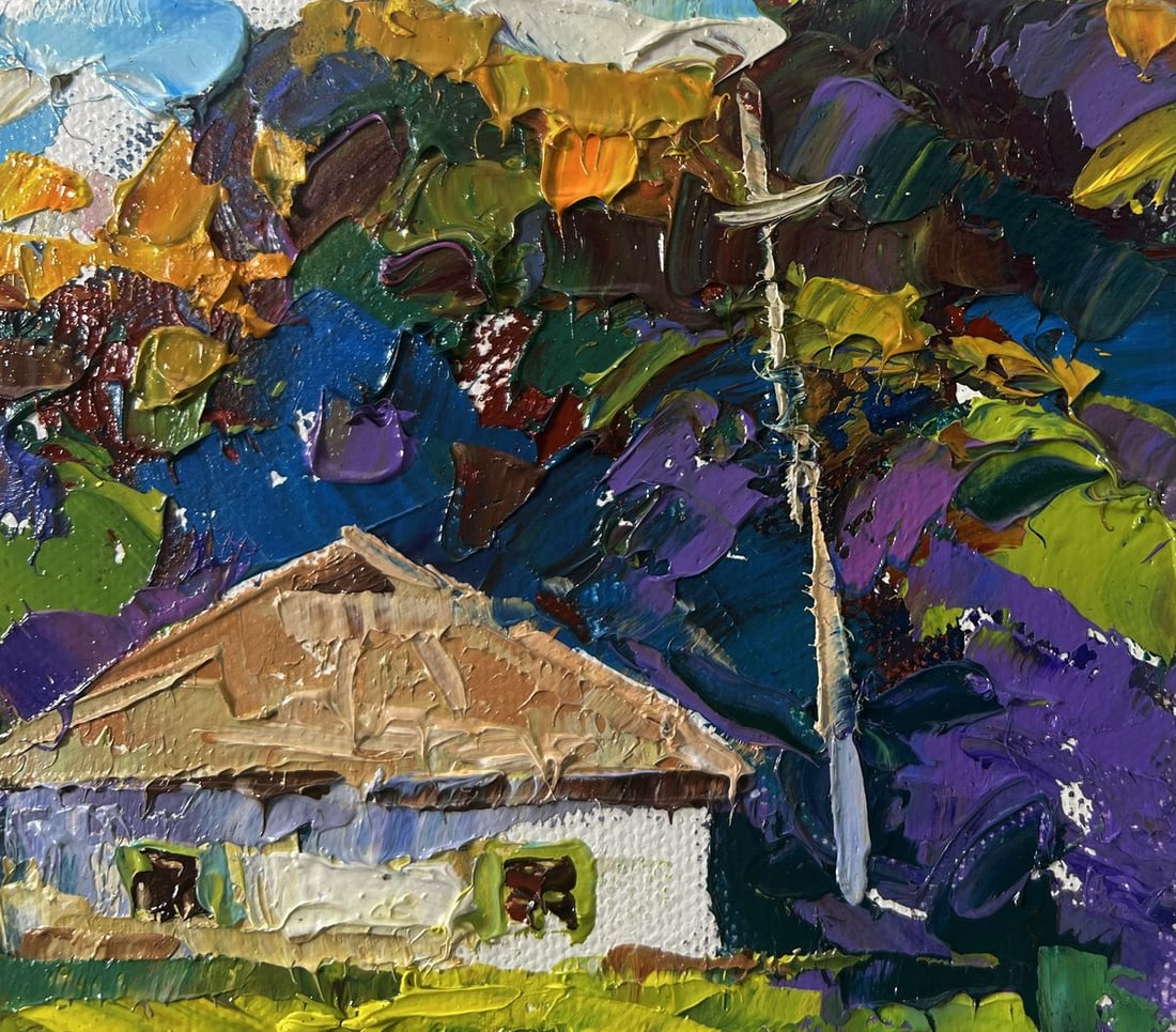 Oil painting The yard smells of fresh hay and silence Oleksiy Ivanyuk - 4