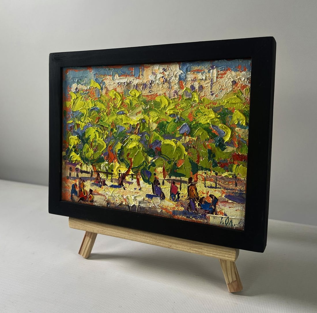 Oil painting Spring city in the shade of trees Oleksiy Ivanyuk - 2