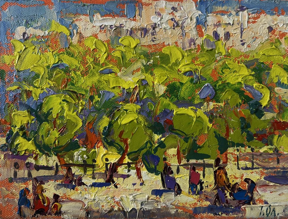 Oil painting Spring city in the shade of trees Oleksiy Ivanyuk - 3