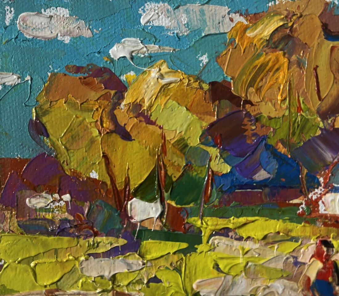 Oil painting On the pasture silence Oksana Ivanyuk - 7
