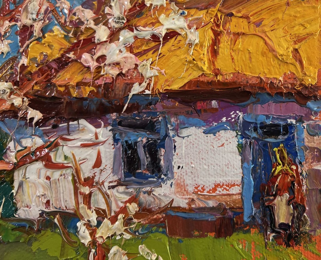 Oil painting Quiet comfort beneath the spreading tree Oksana Ivanyuk - 4