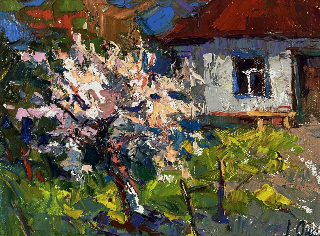 Oil painting Petals under the warm spring sun Oksana Ivanyuk - 3