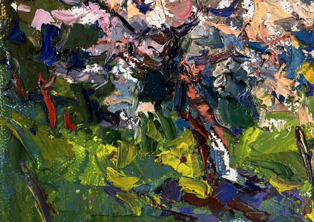 Oil painting Petals under the warm spring sun Oksana Ivanyuk - 6