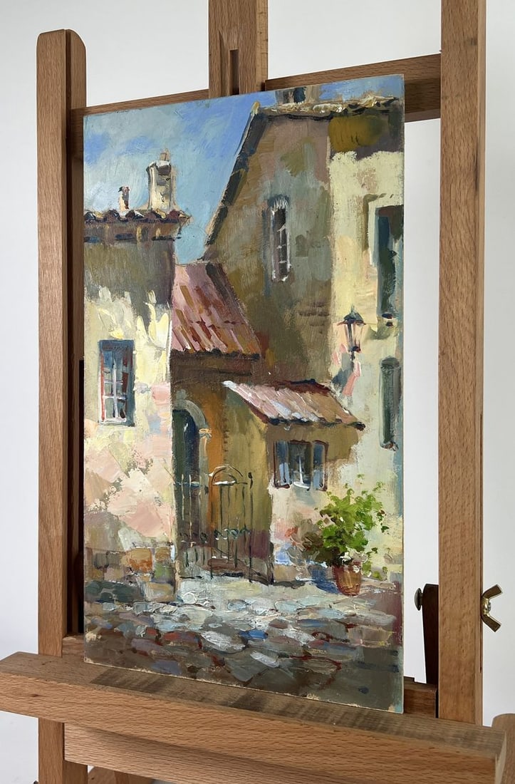 Oil painting Path to the house through the alley Yuriy Suprunchuk - 2