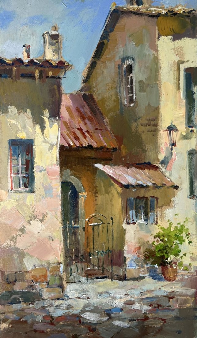 Oil painting Path to the house through the alley Yuriy Suprunchuk - 3