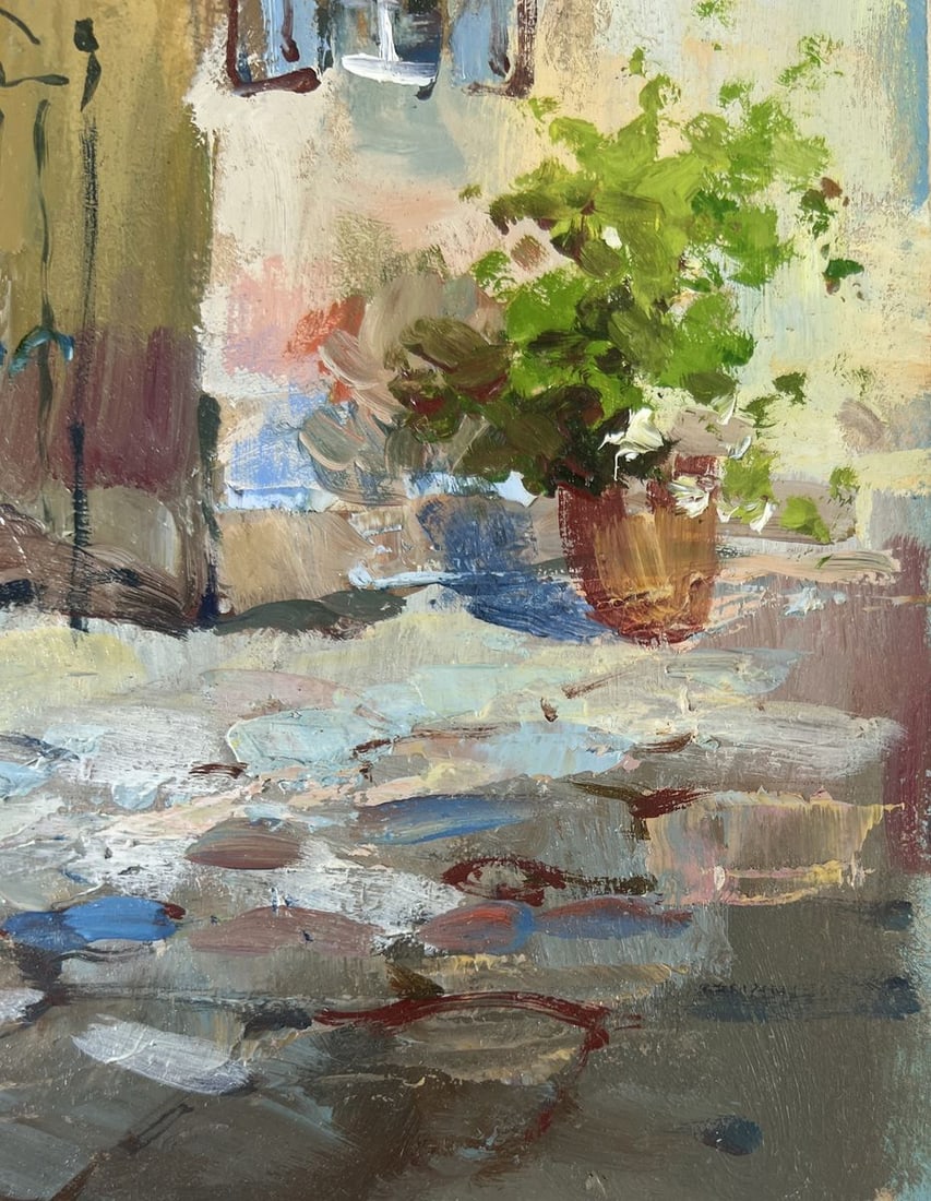 Oil painting Path to the house through the alley Yuriy Suprunchuk - 8