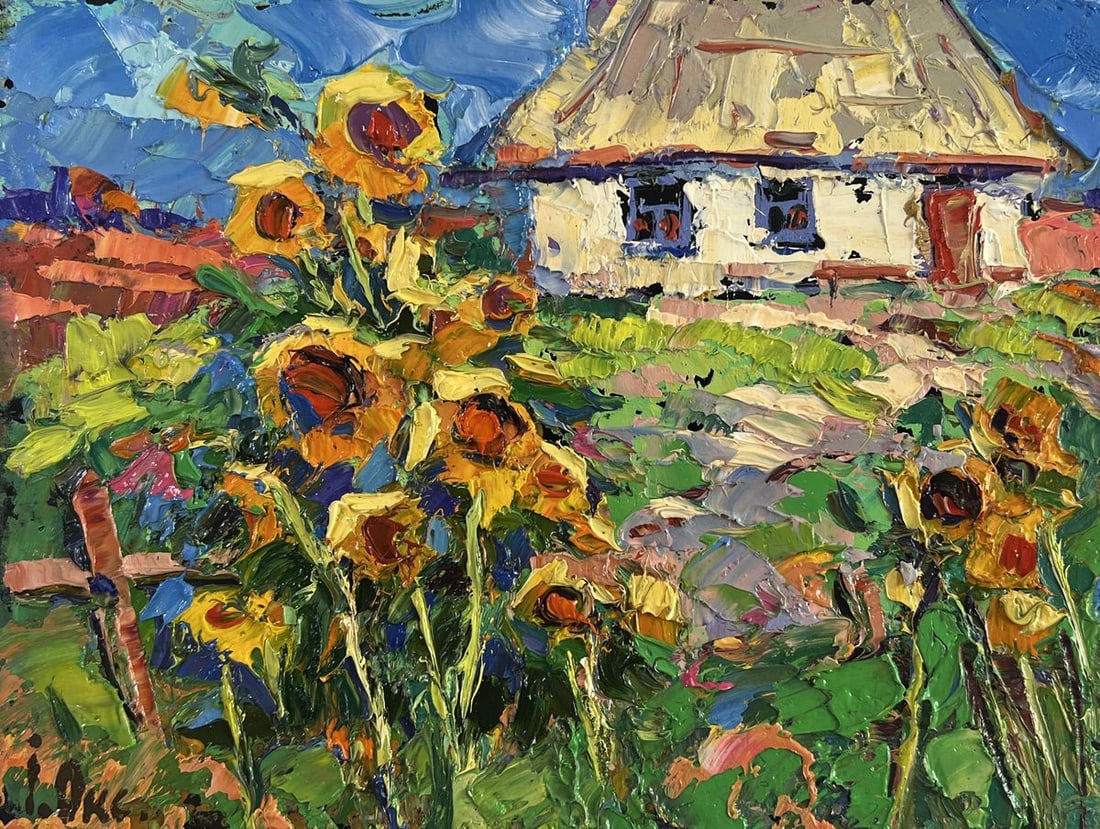 Oil painting The sun in every sunflower Oksana Kalenyuk - 3