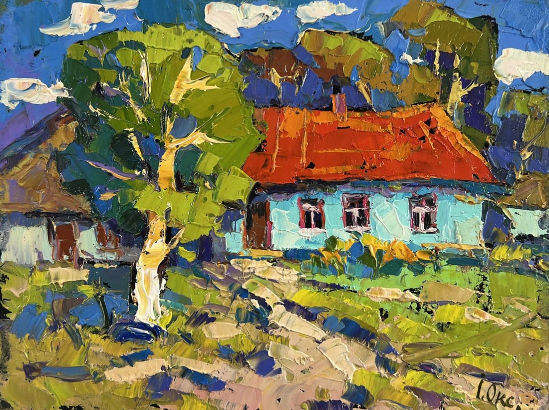 Oil painting Village under summer Oksana Kalenyuk - 3