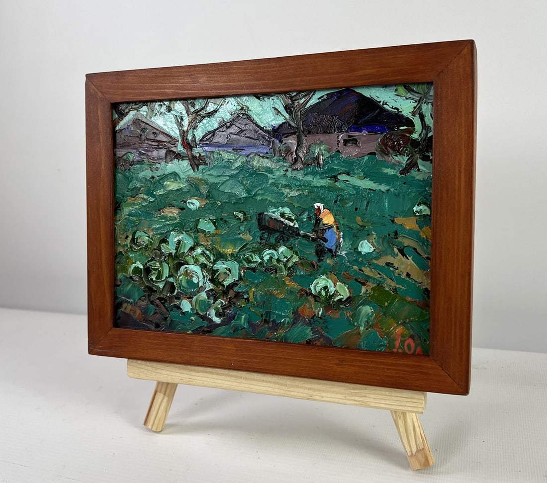 Oil painting The city and the soul of the village Alex Kalenyuk - 2