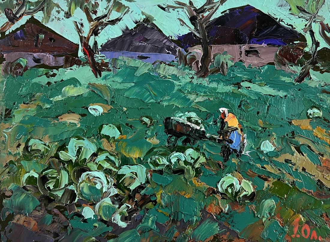 Oil painting The city and the soul of the village Alex Kalenyuk - 3