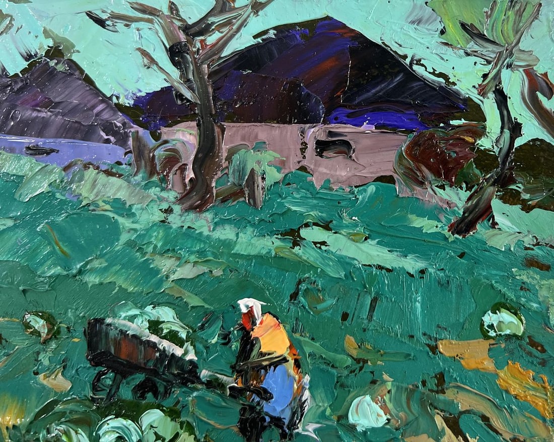 Oil painting The city and the soul of the village Alex Kalenyuk - 4