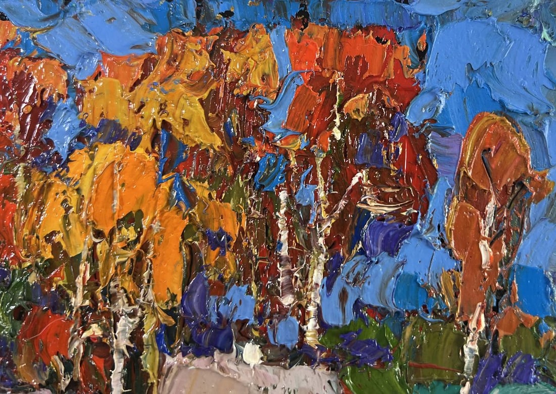 Oil painting The gold of an October day Oksana Kalenyuk - 4