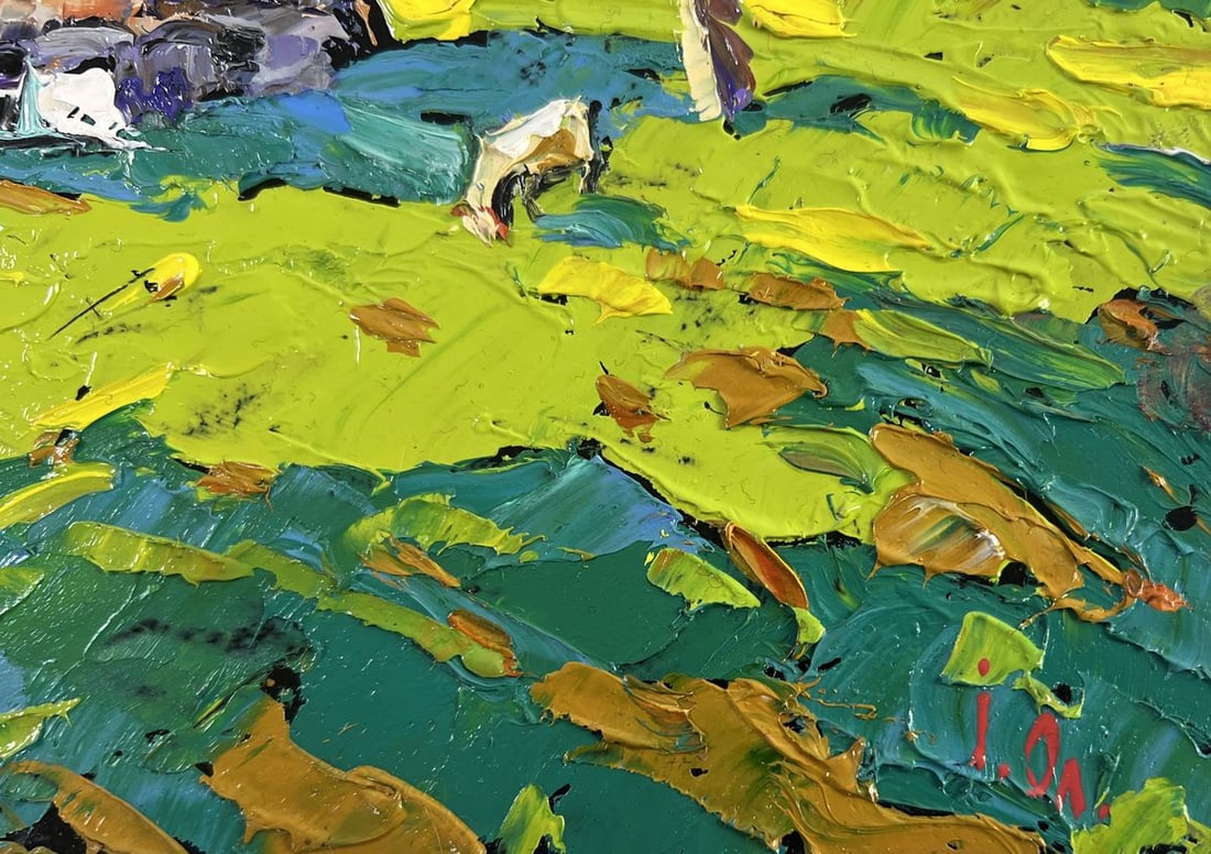 Oil painting Forest path to the sunny hut Alex Kalenyuk - 5