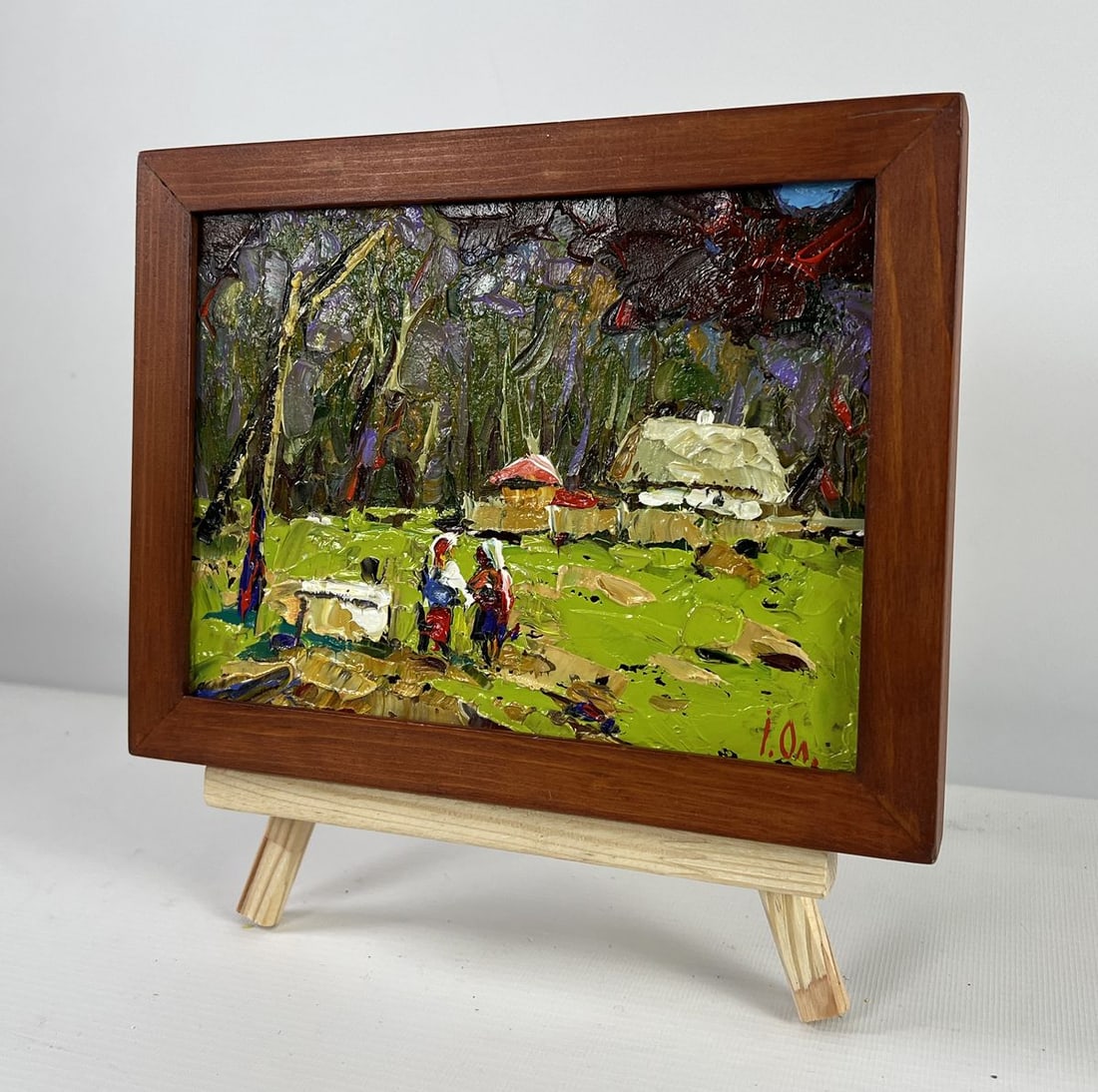 Oil painting Neighbors in the summer garden Alex Kalenyuk - 2