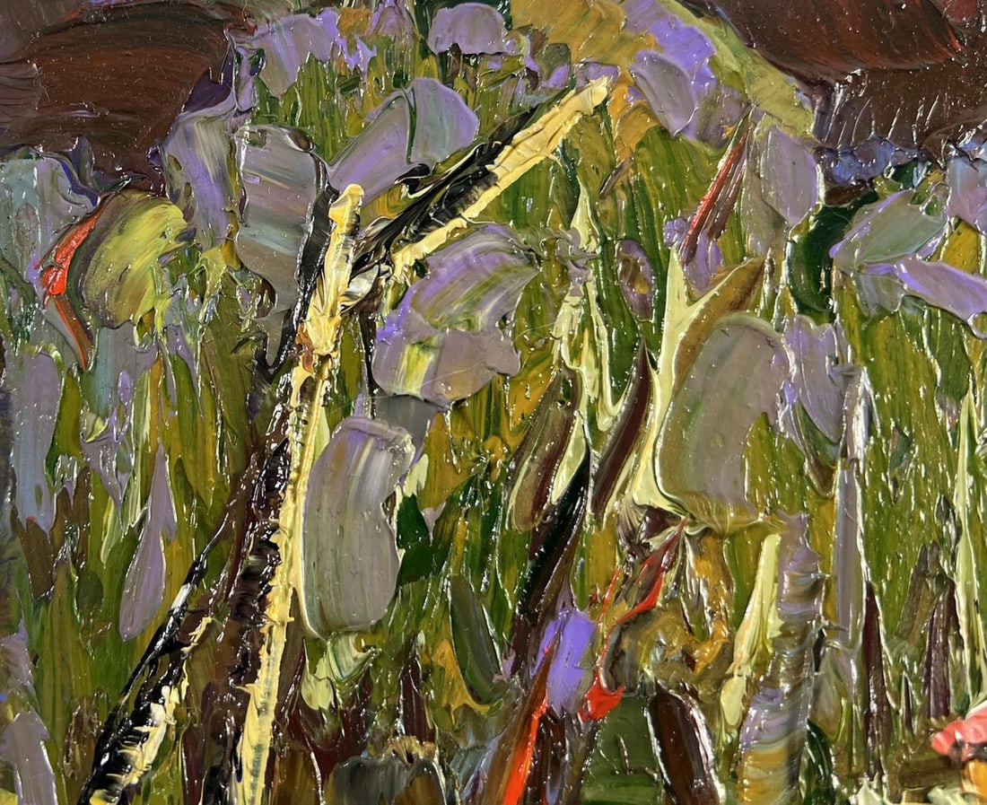 Oil painting Neighbors in the summer garden Alex Kalenyuk - 7