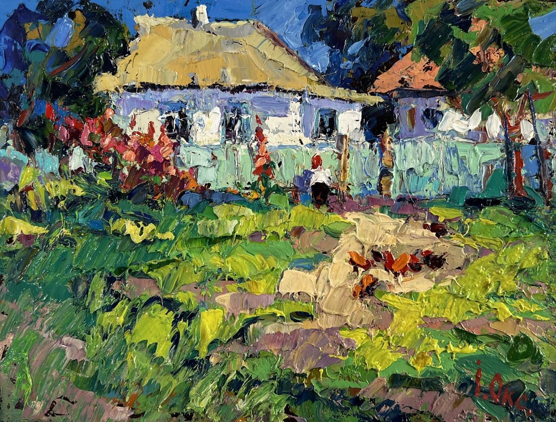 Oil painting House in the village Oksana Kalenyuk - 3