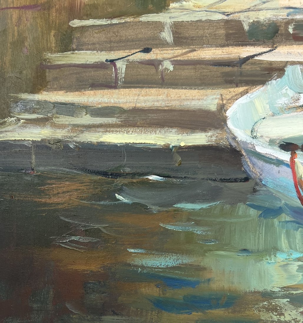 Oil painting Boat in the middle of city streets Yuriy Suprunchuk - 7