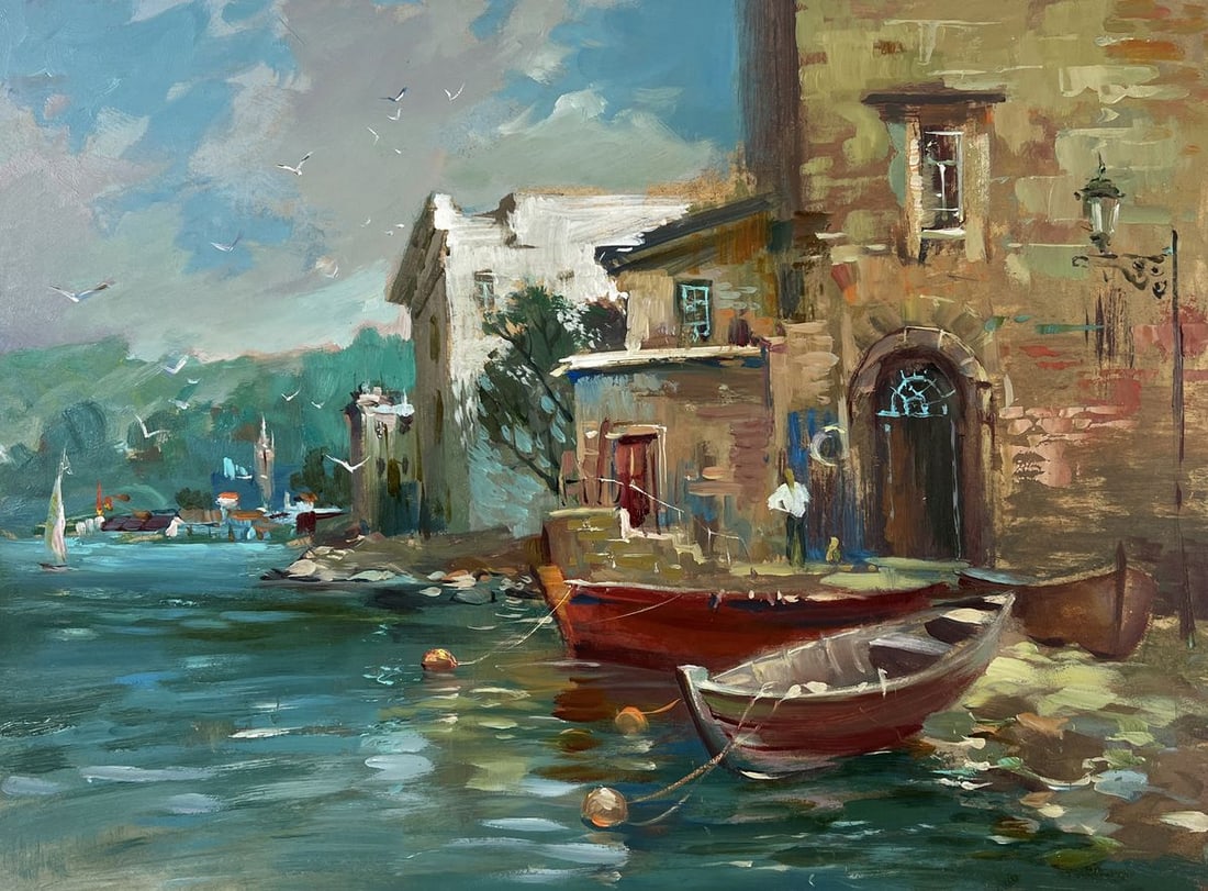 Oil painting Pier in evening colors Yuriy Suprunchuk - 3