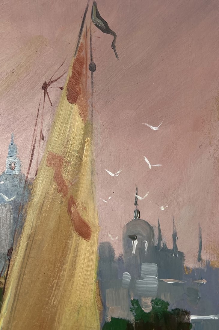 Oil painting The city is silent the boat is sailing Yuriy Suprunchuk - 4