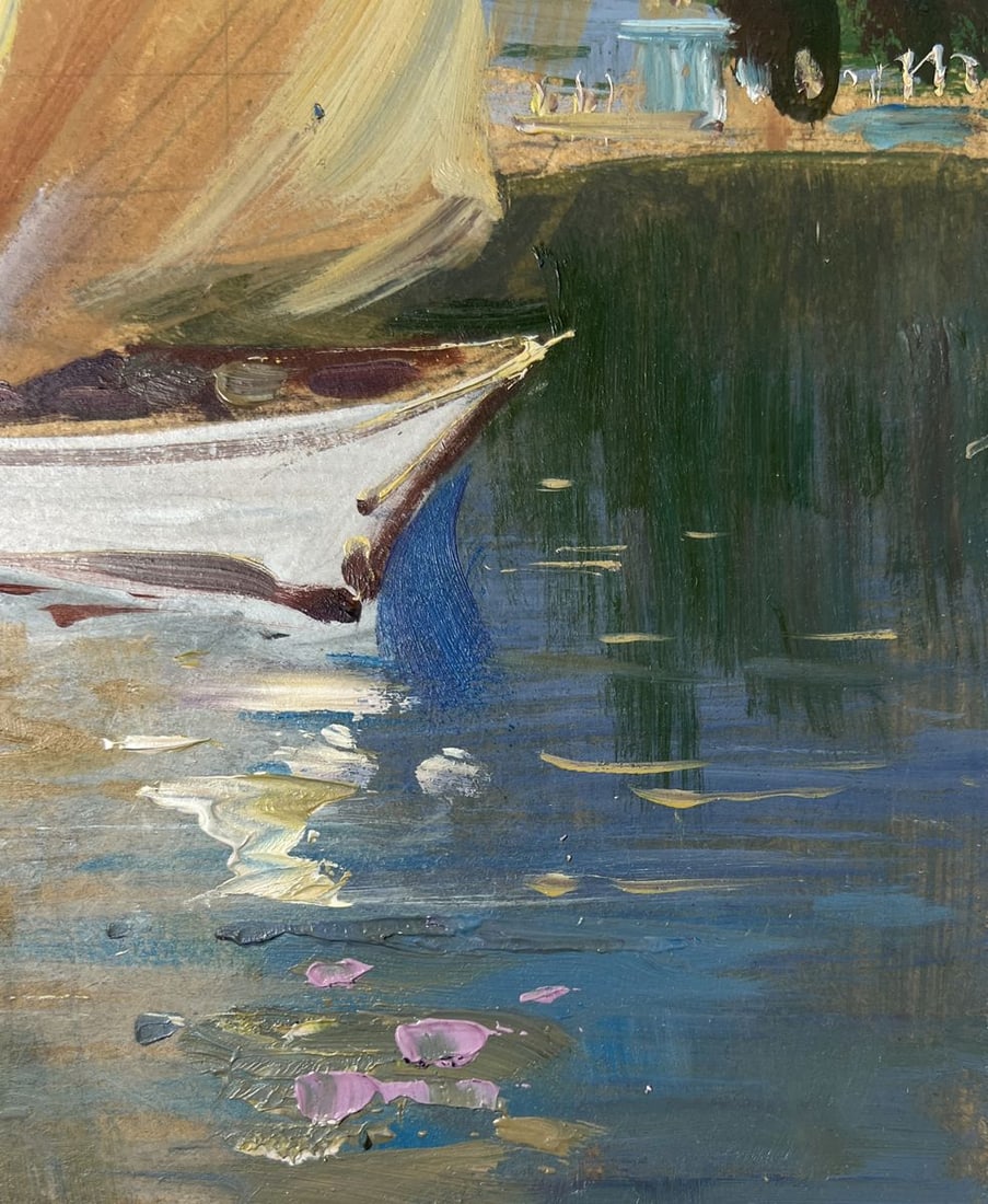 Oil painting The city is silent the boat is sailing Yuriy Suprunchuk - 7