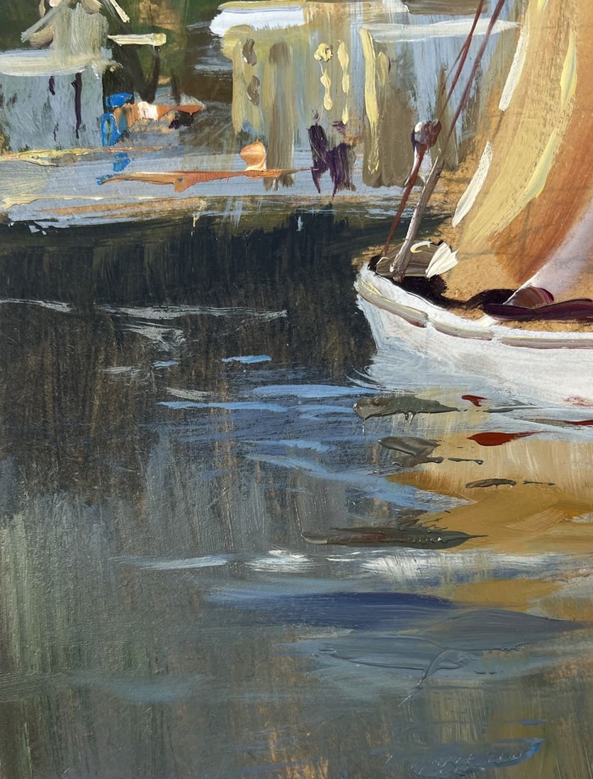 Oil painting The city is silent the boat is sailing Yuriy Suprunchuk - 8