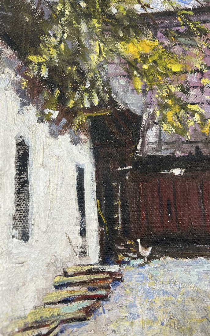 Oil painting The silence of the village yard Fedor Konev - 10