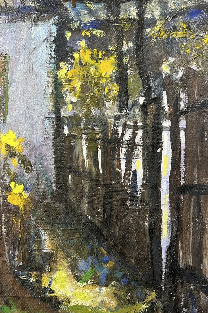 Oil painting The silence of the village yard Fedor Konev - 3