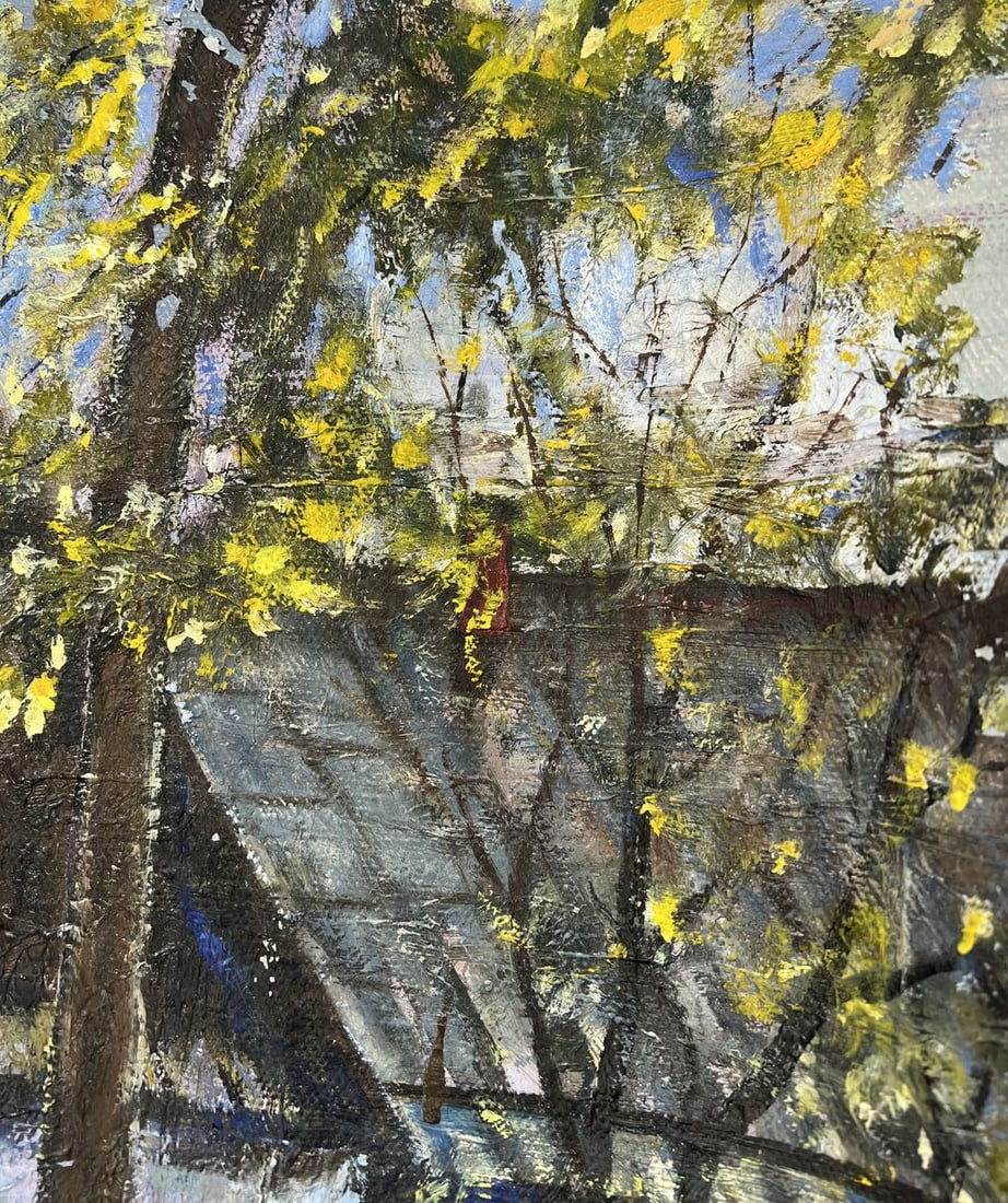 Oil painting The silence of the village yard Fedor Konev - 4