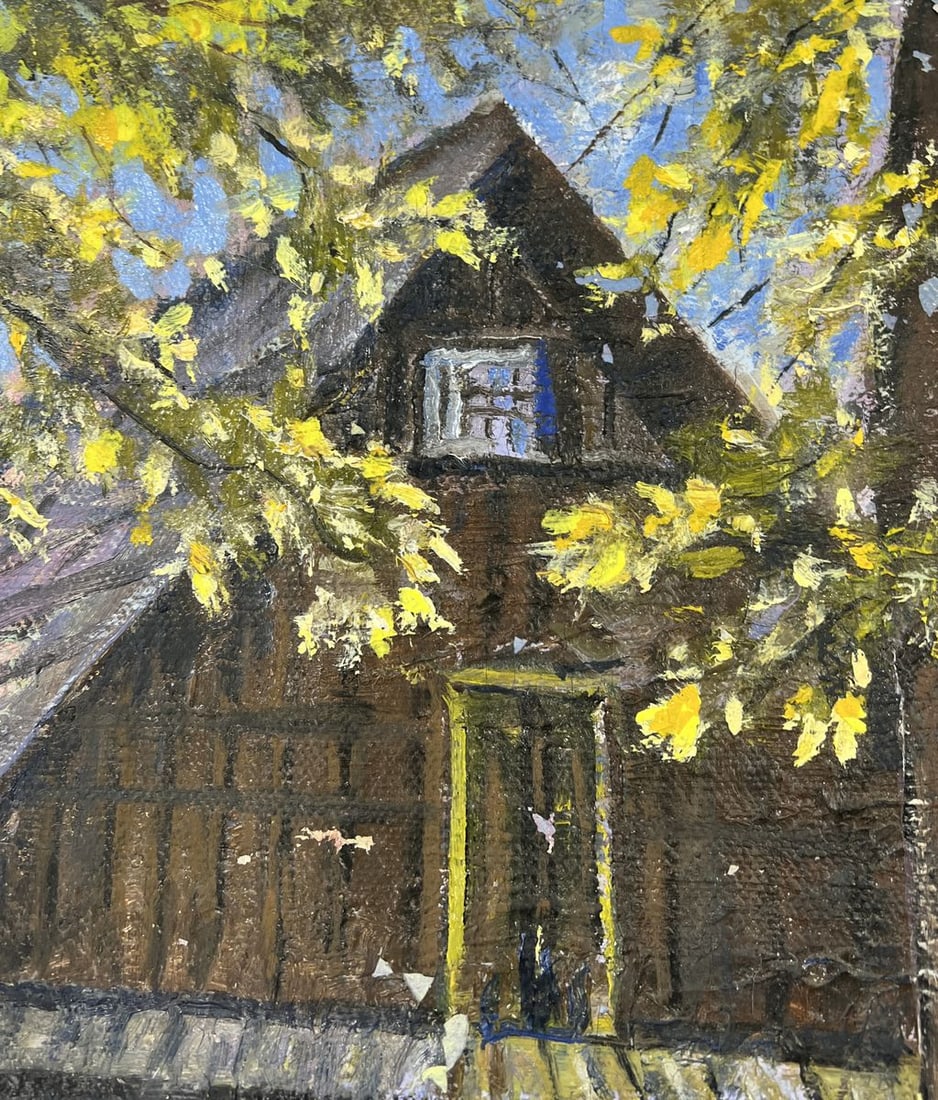 Oil painting The silence of the village yard Fedor Konev - 5