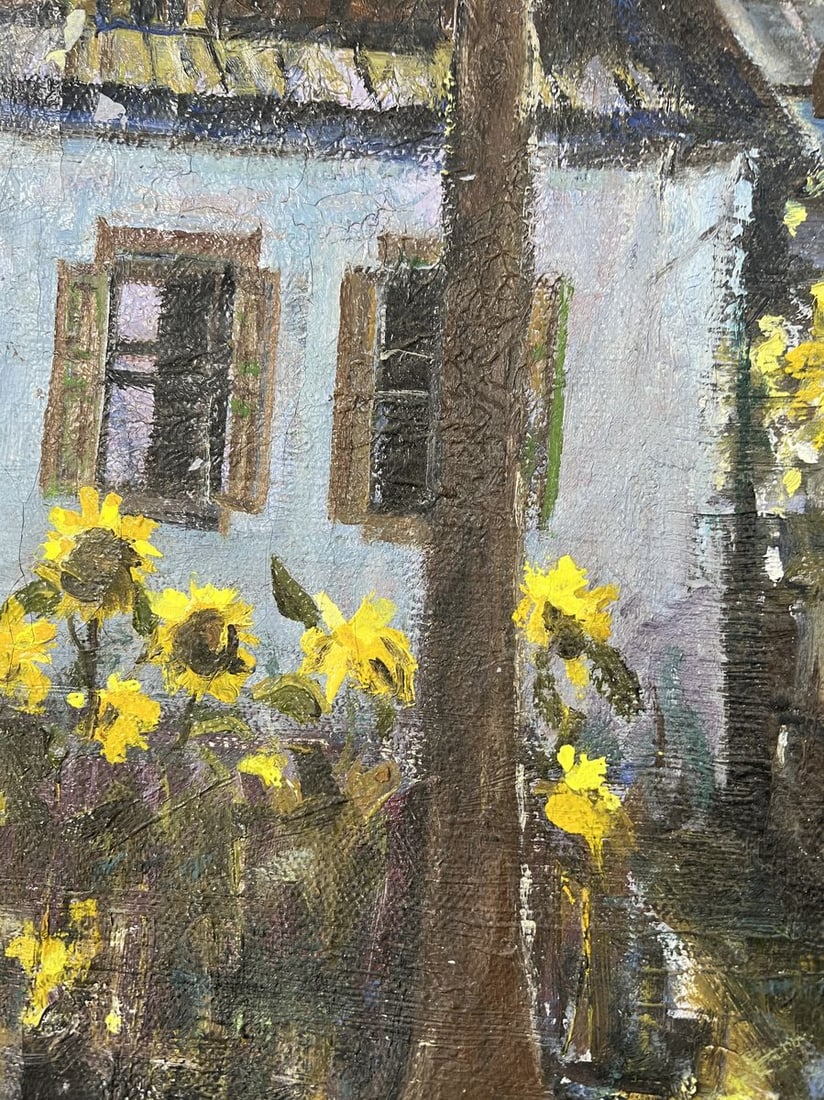 Oil painting The silence of the village yard Fedor Konev - 6