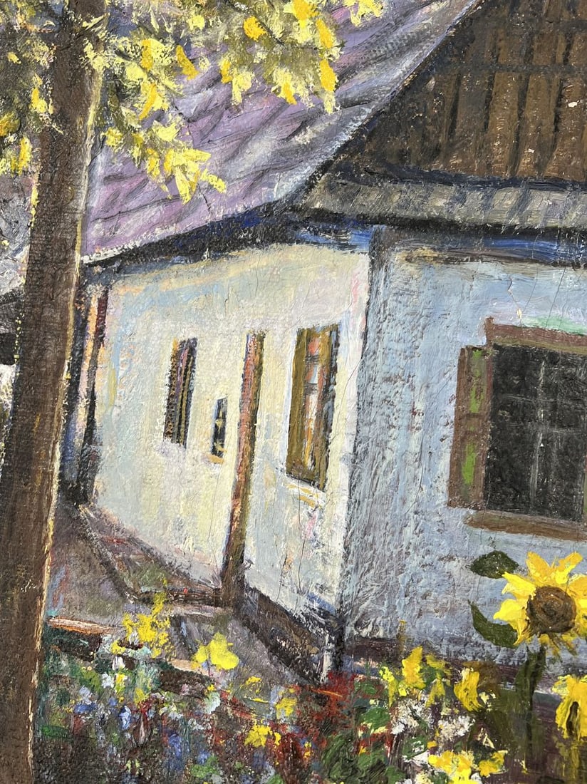 Oil painting The silence of the village yard Fedor Konev - 7