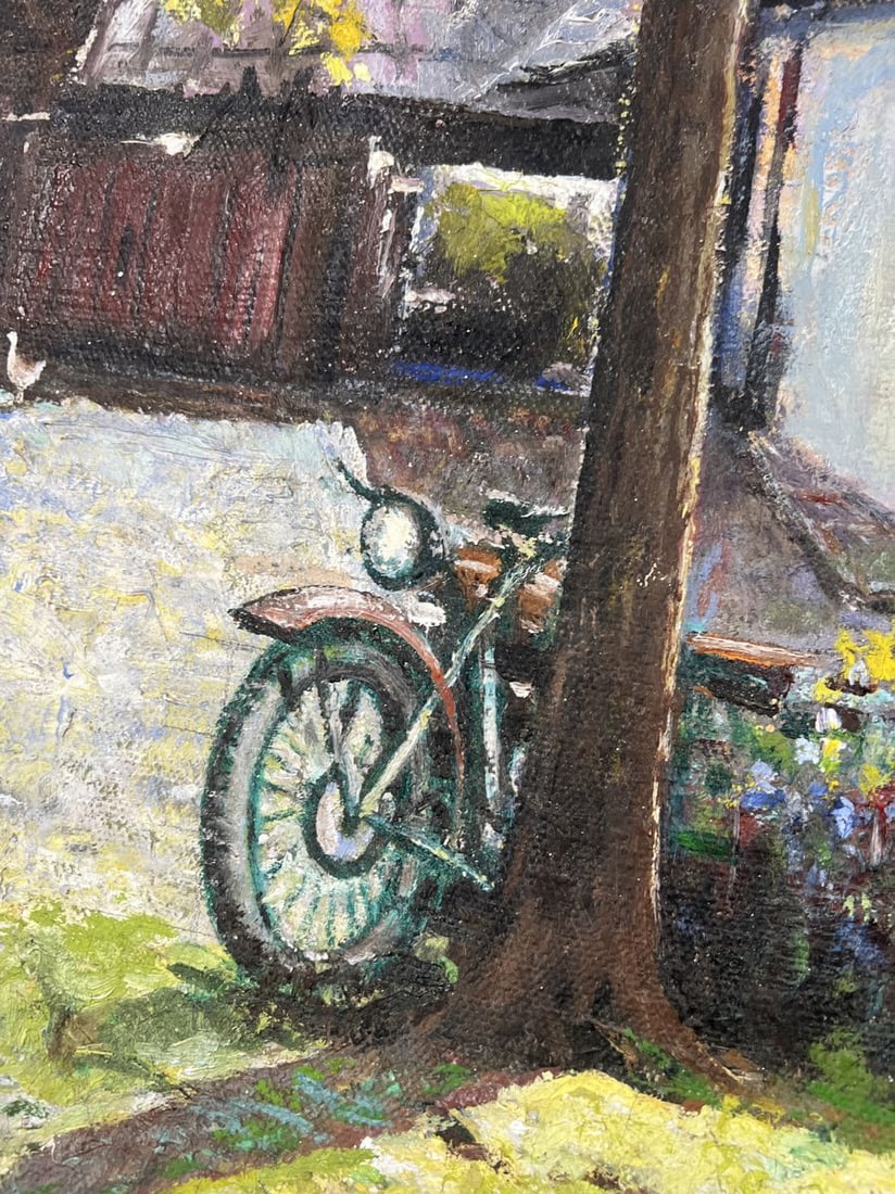 Oil painting The silence of the village yard Fedor Konev - 8