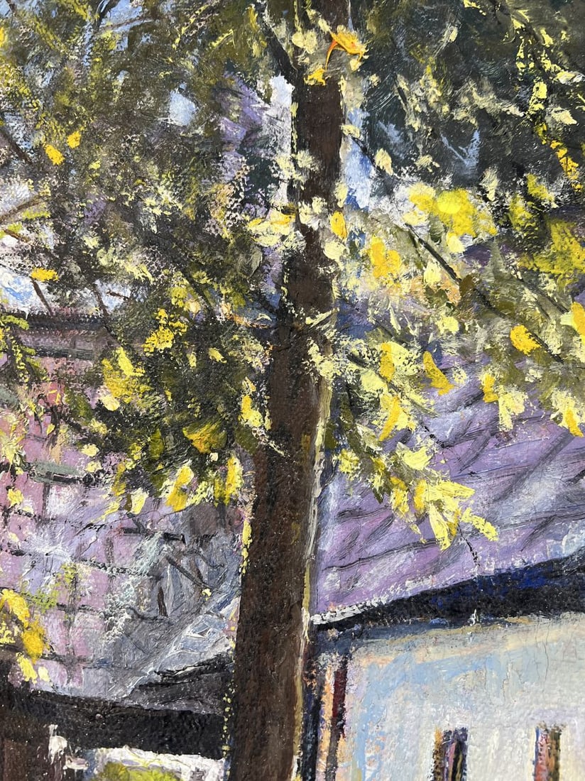 Oil painting The silence of the village yard Fedor Konev - 9