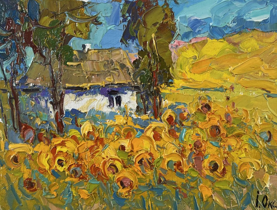 Oil painting Lush sunny fields Oksana Kalenyuk - 3