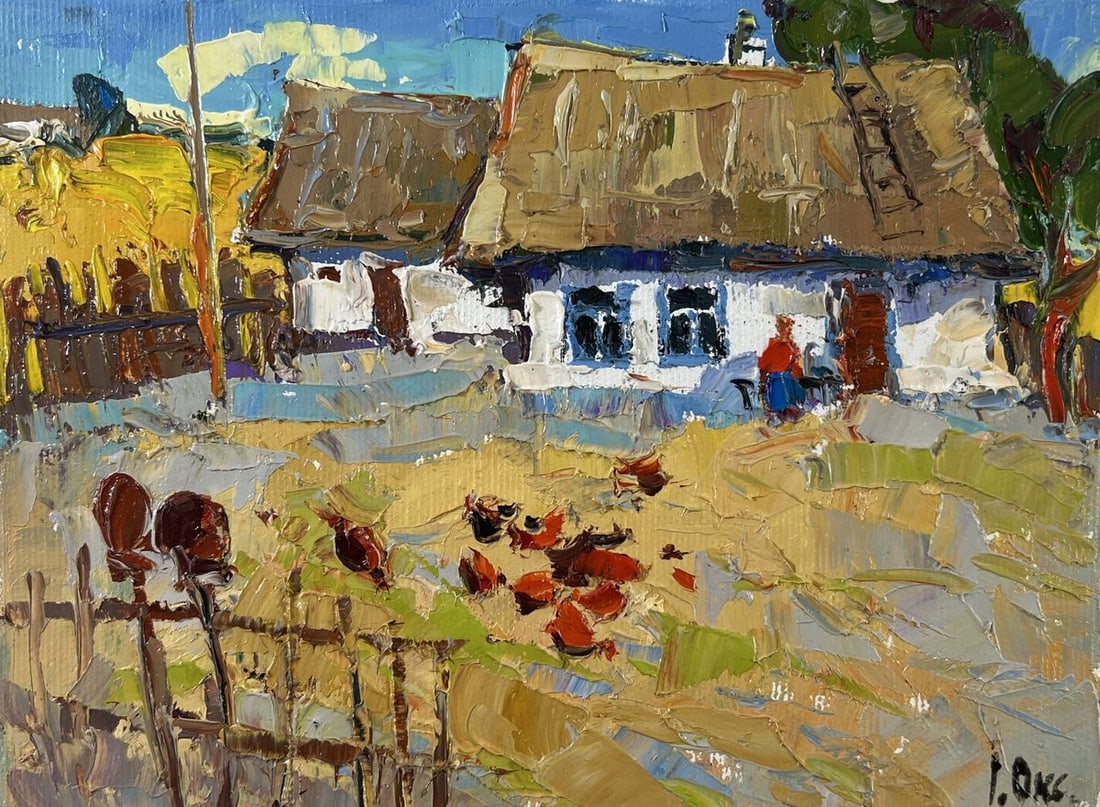 Oil painting A busy courtyard Oksana Kalenyuk - 3