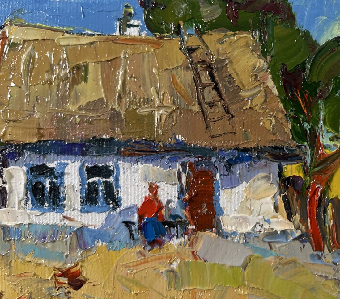 Oil painting A busy courtyard Oksana Kalenyuk - 4