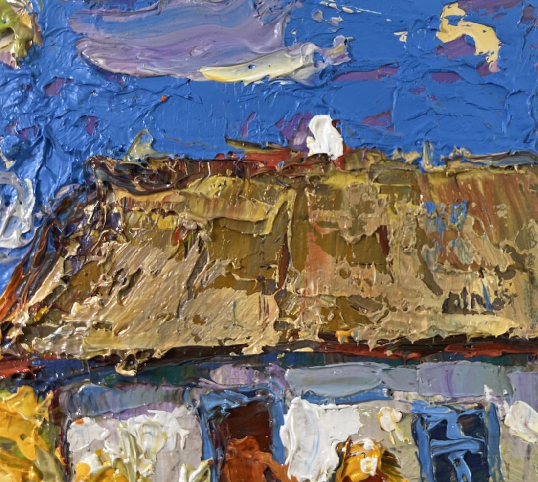 Oil painting House and Sunflowers Oksana Kalenyuk - 4