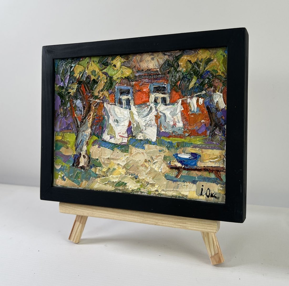 Oil painting Clothes are drying Oksana Kalenyuk - 2