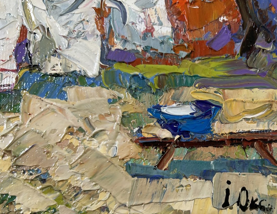 Oil painting Clothes are drying Oksana Kalenyuk - 5