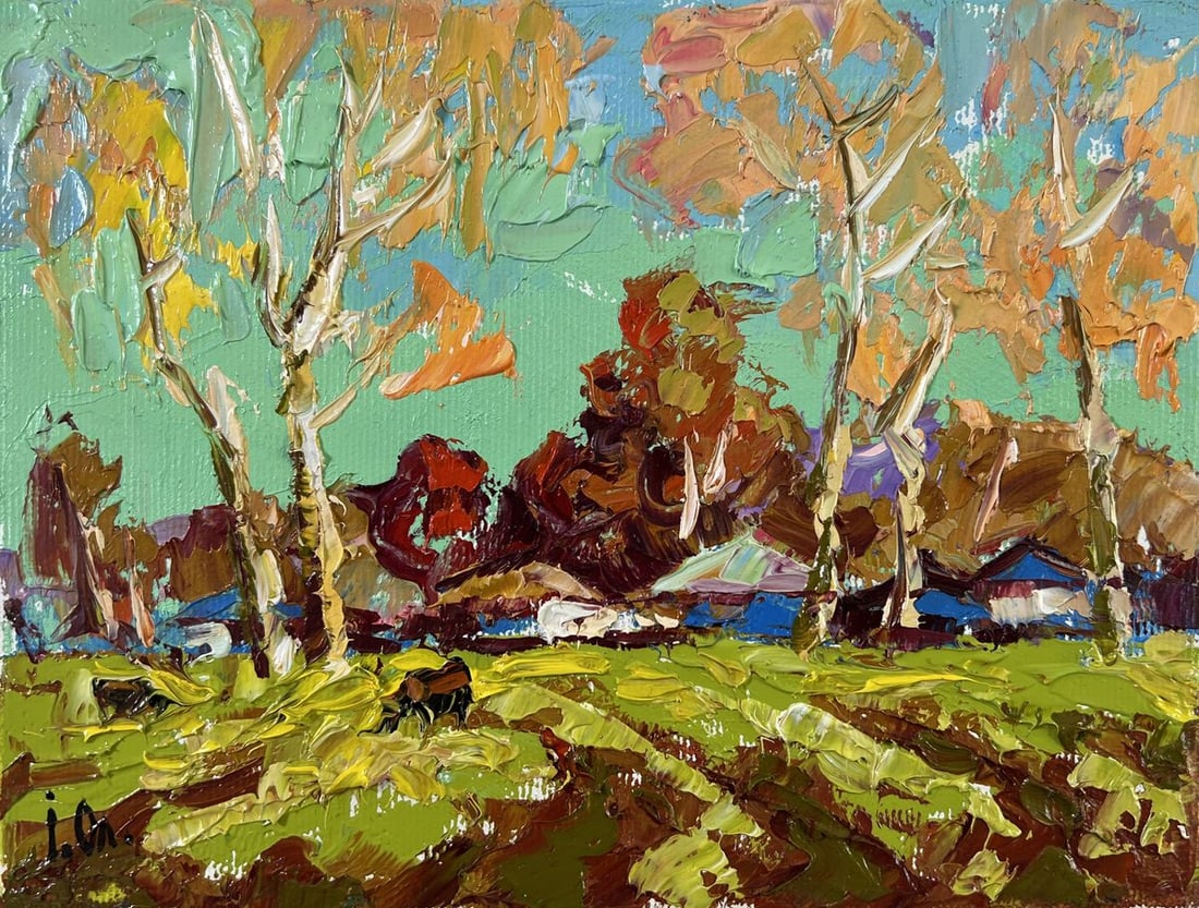 Oil painting Spring fields are turning green Alex Kalenyuk - 3