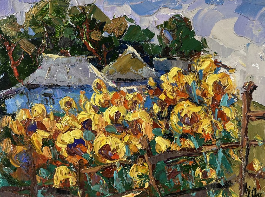 Oil painting Sunflower gardens Oksana Kalenyuk - 3