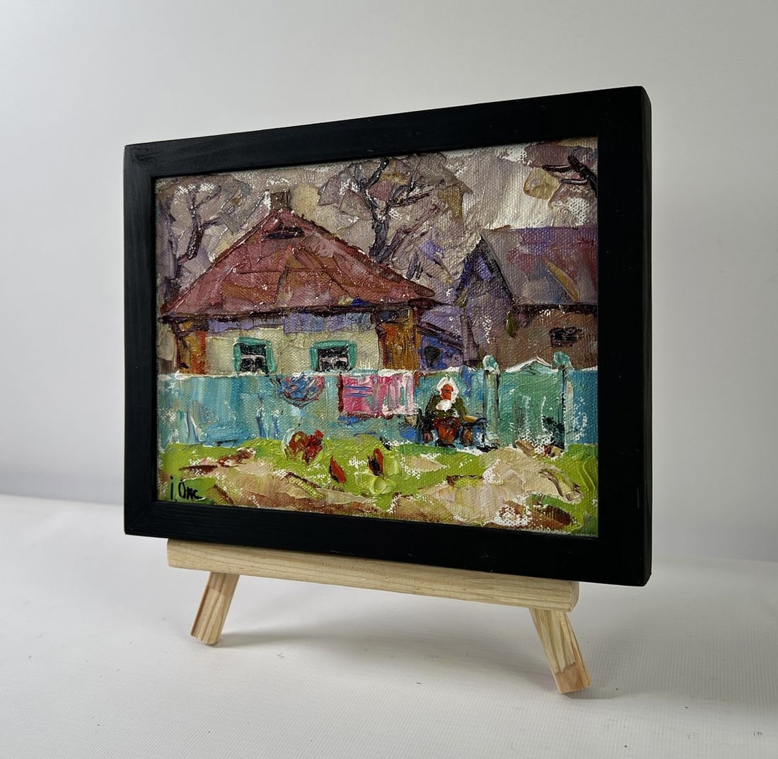 Oil painting Yard in Sunset Light Oksana Kalenyuk - 2