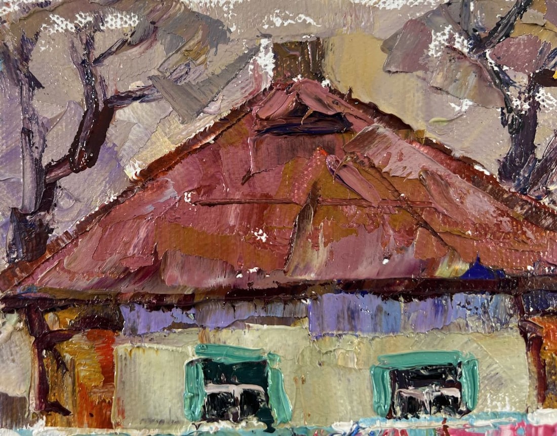 Oil painting Yard in Sunset Light Oksana Kalenyuk - 7