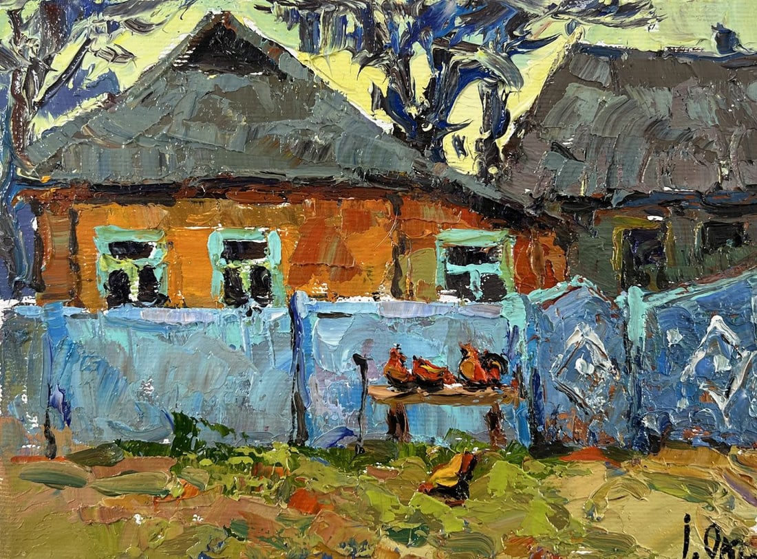 Oil painting Quiet Village days Oksana Kalenyuk - 3