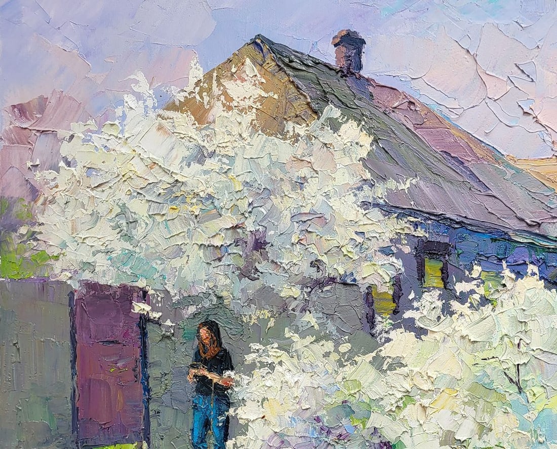 Oil painting April is on our street Boris Serdyuk - 4