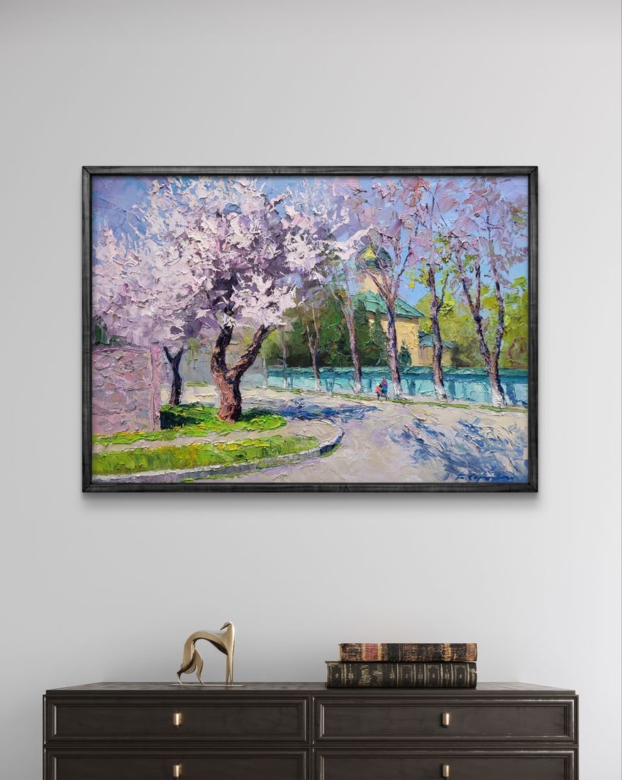Oil painting Apricot blossom Boris Serdyuk - 2