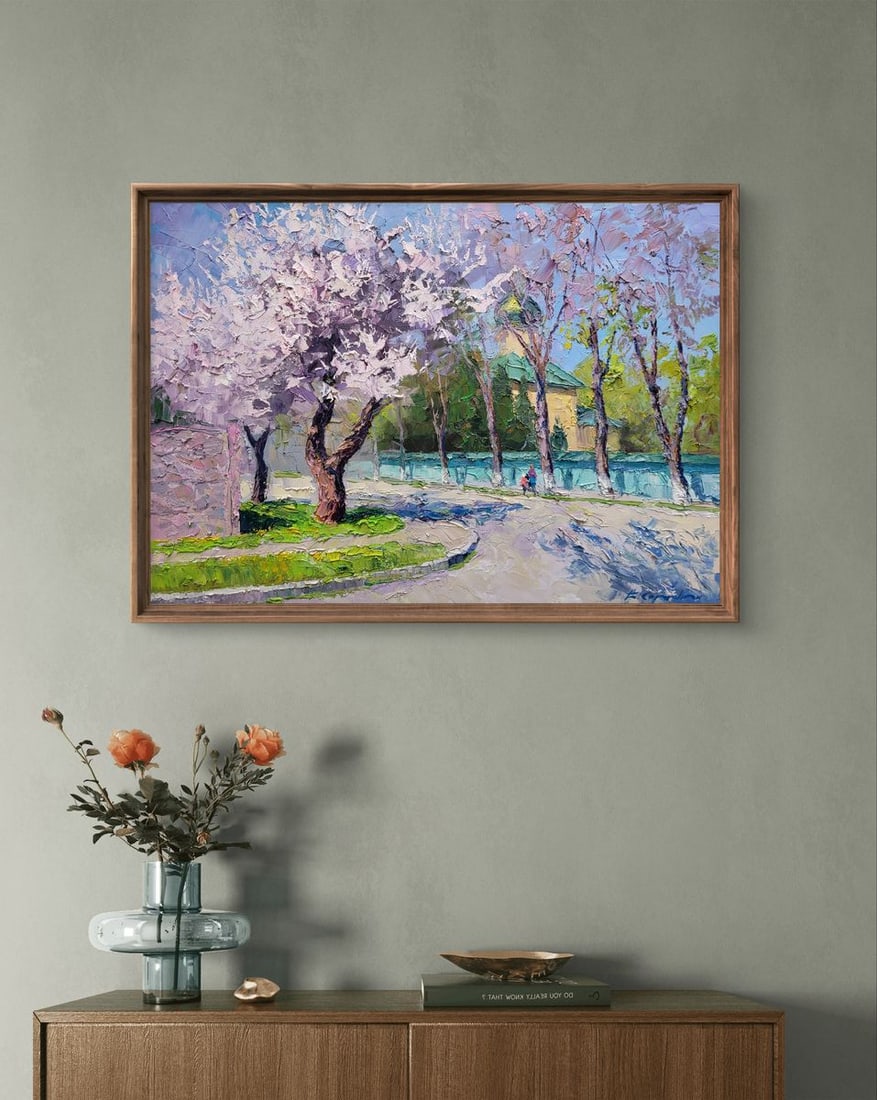 Oil painting Apricot blossom Boris Serdyuk - 3