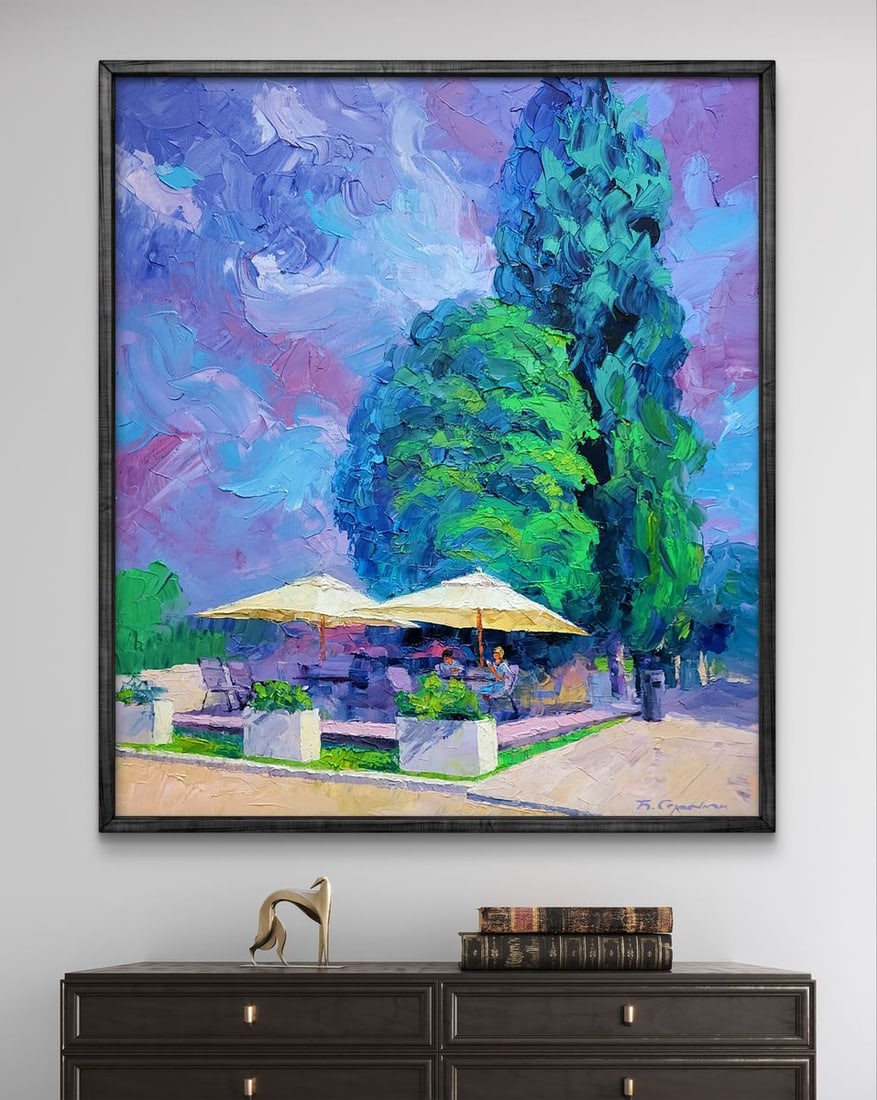 Oil painting Summer cafe Boris Serdyuk - 2