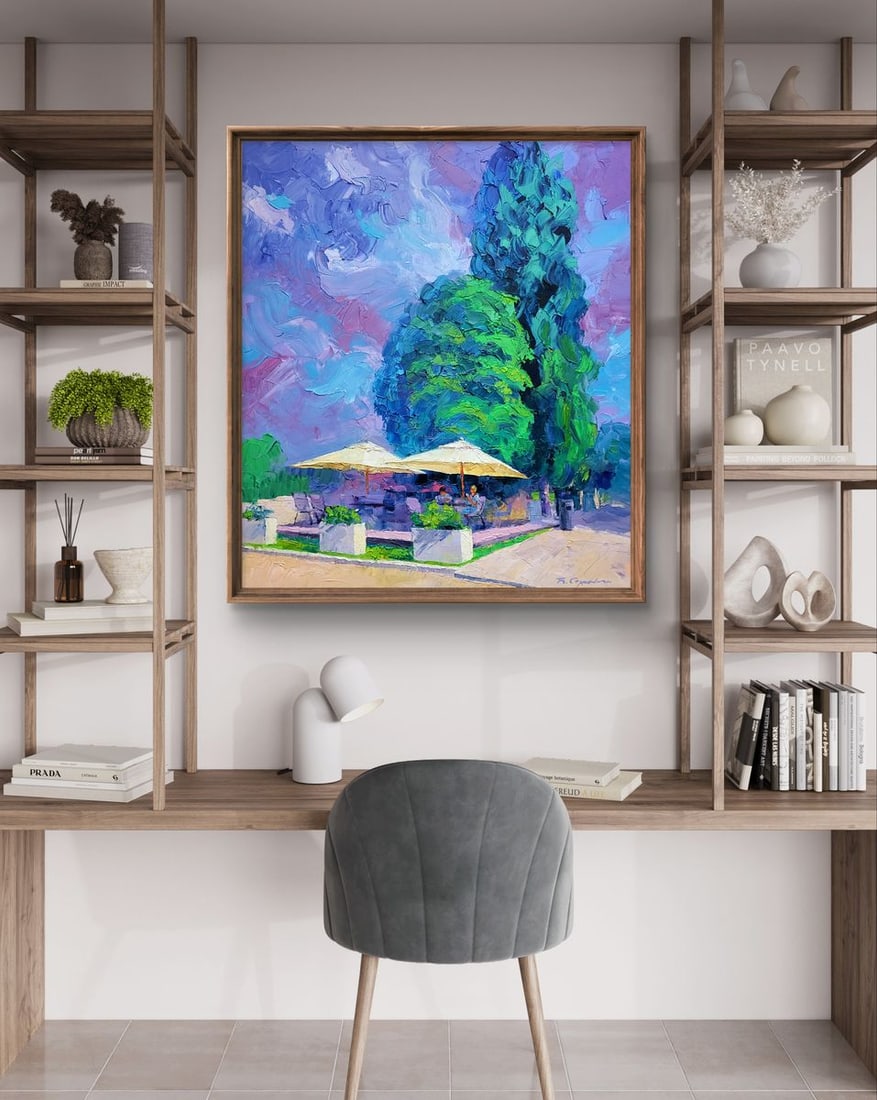 Oil painting Summer cafe Boris Serdyuk - 3