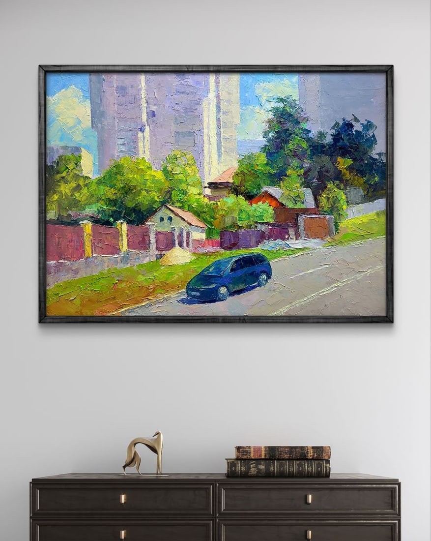 Oil painting Along the city street Boris Serdyuk - 2